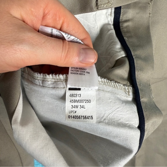 IZOD American Chino Pants Tan 34x34 Flat Front Straight Fit Wrinkle Free NWT - Picture 13 of 16